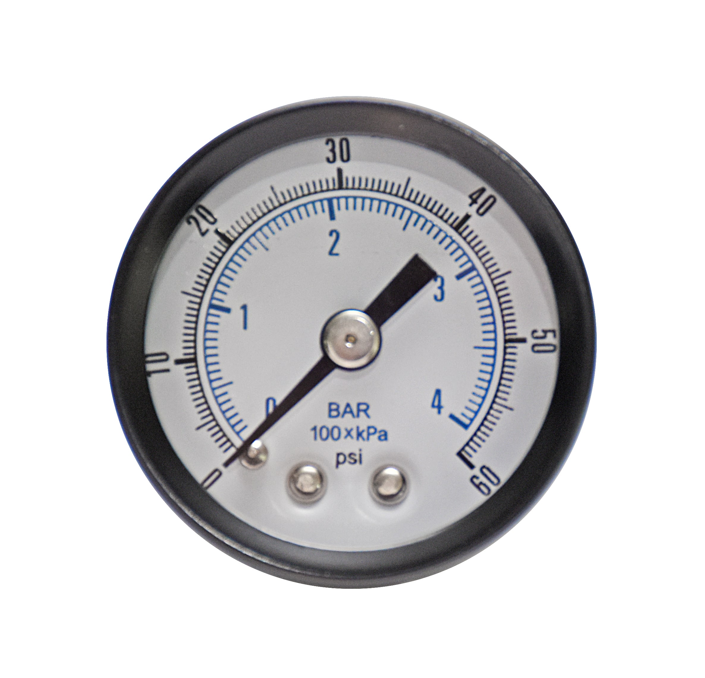 1 X Low Pressure Gauge for Fuel Air Oil Gas Water 60mm 0-30PSI 0-2Bar 1/4 BSPT 