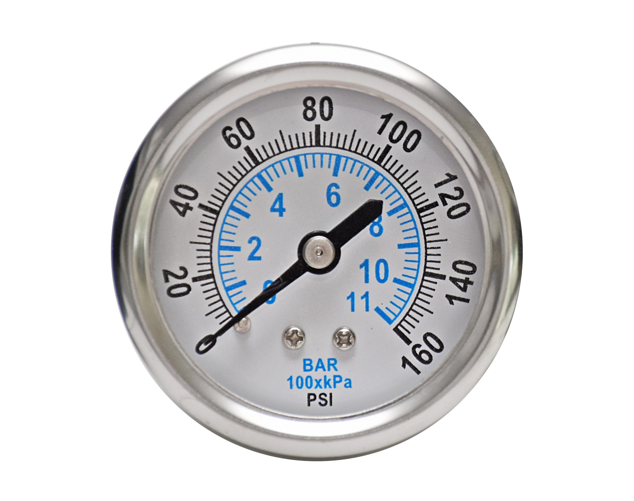 1/4" NPT, 0-30 PSI (0-2bar), Stainless Steel Pressure Gauge - ControlAir